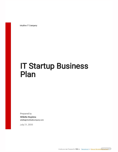 it startup business plan template