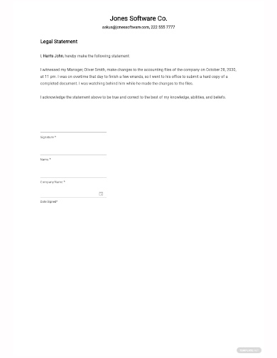 legal statement template