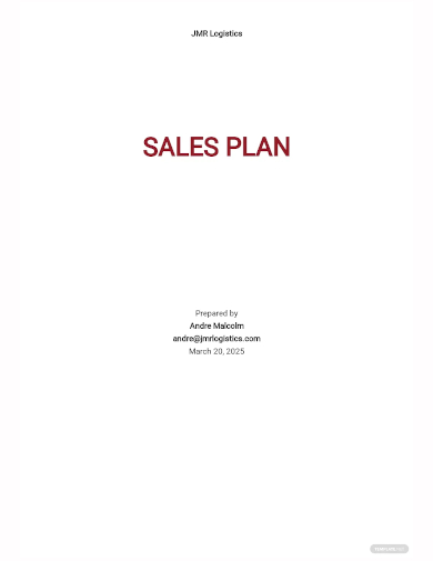 logistics sales plan template