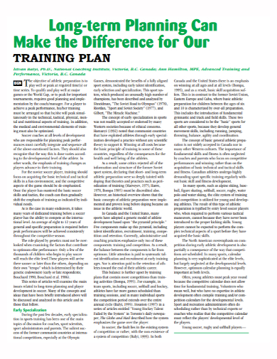 long term training plan