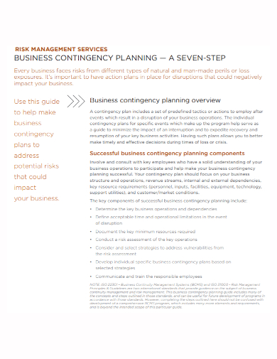 management service business contingency plan