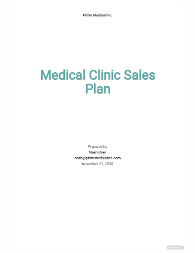 medical clinic sales plan template