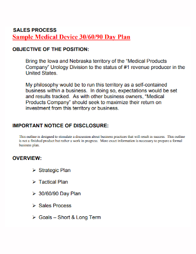 medical device sales day plan