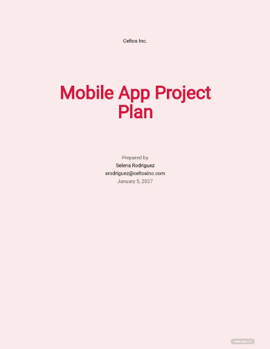 mobile app project plan template