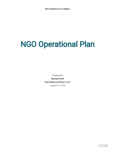 ngo operational plan template