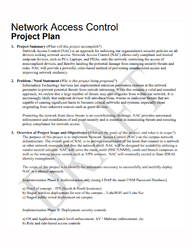 network access project plan