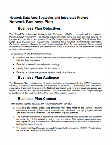 network business project plan