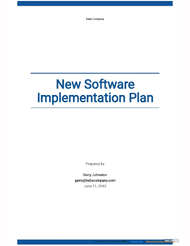 software implementation plan template