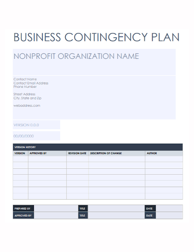 nonprofit business contingency plan