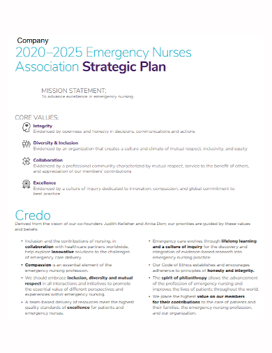 nursing company emergency strategic plan
