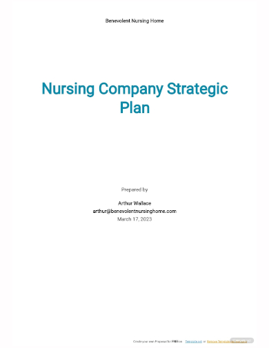 nursing company strategic plan template