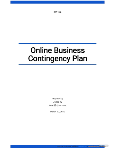 online business contingency plan template
