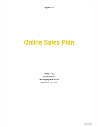 online sales plan template