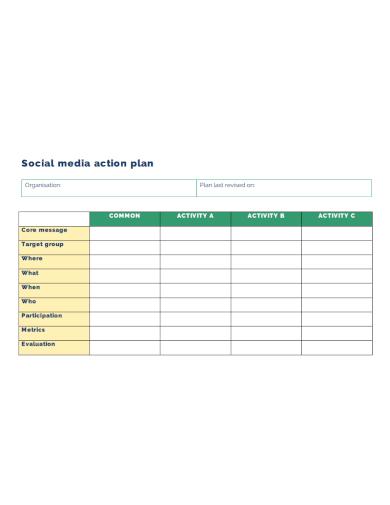 organisation social media action plan