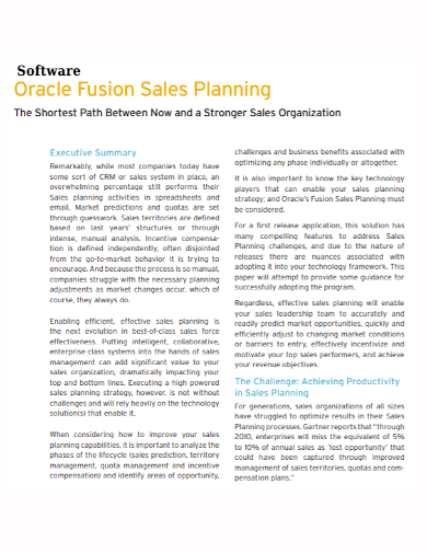 organization software sales plan