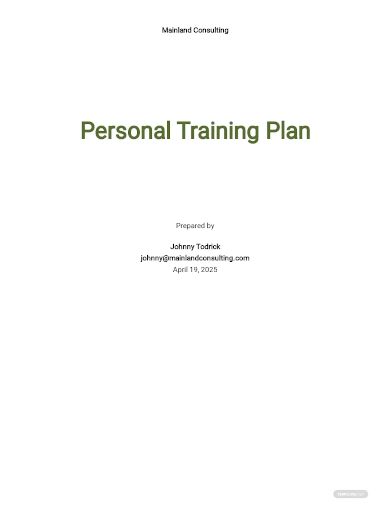 personal training plan template