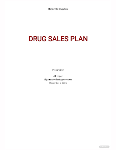 pharma or drug sales plan template