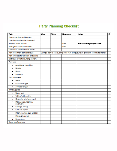 professional party planning checklist