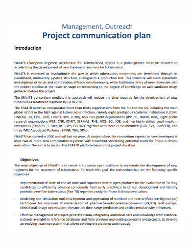 project communication outreach management plan
