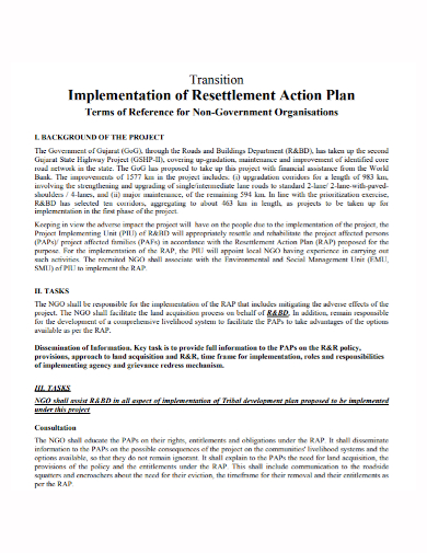 project implementation transition action plan