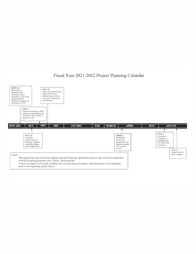 project planning calendar