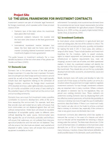 project site investment contract