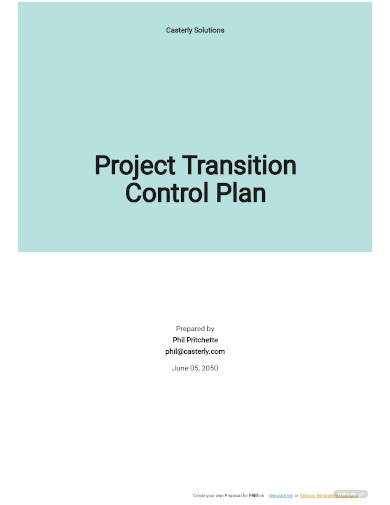 project transition control plan template