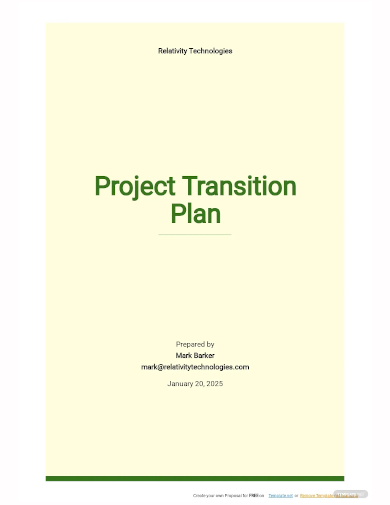 project transition plan template