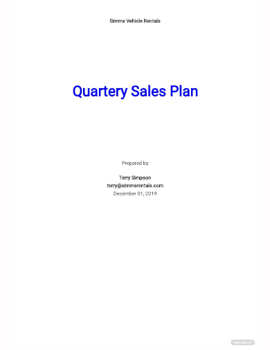 quarterly sales plan template