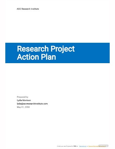 research project action plan template