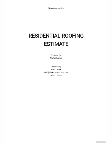 residential roofing estimate template