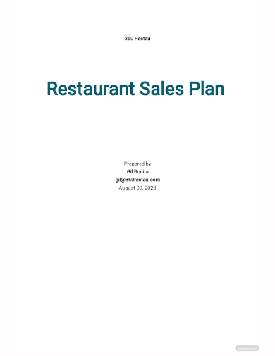 restaurant sales plan template