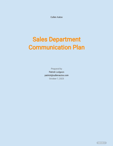 sales communication plan template