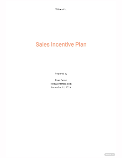 sales incentive plan template