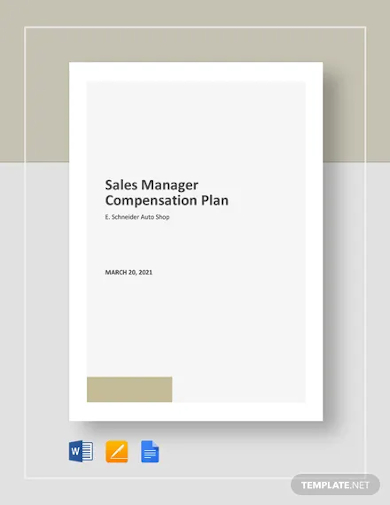 sales manager compensation plan template