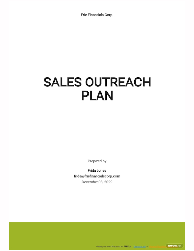 sales outreach plan template