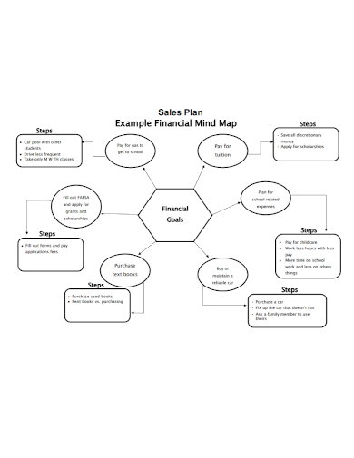 sales plan financial mind map
