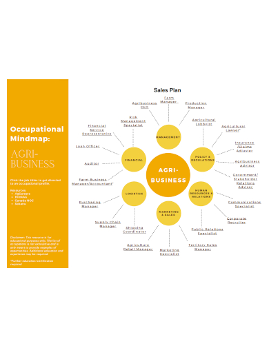 sales plan occupational mind map