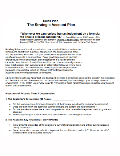 sales team strategic account plan