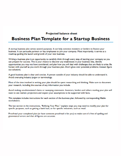 sample business start up project plan