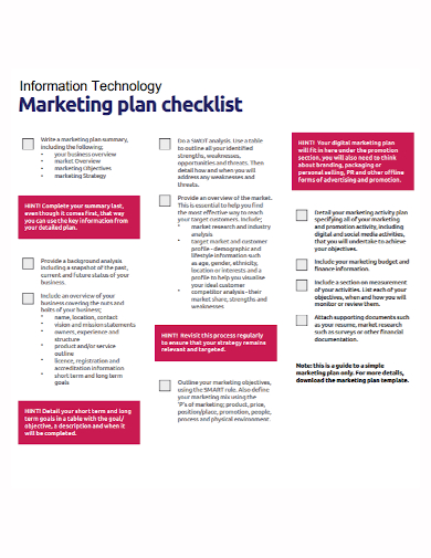 sample it market planning checklist