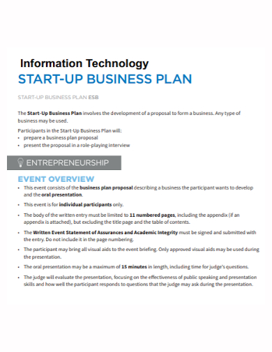 sample it startup business plan