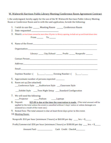 sample meeting agreement contract templates