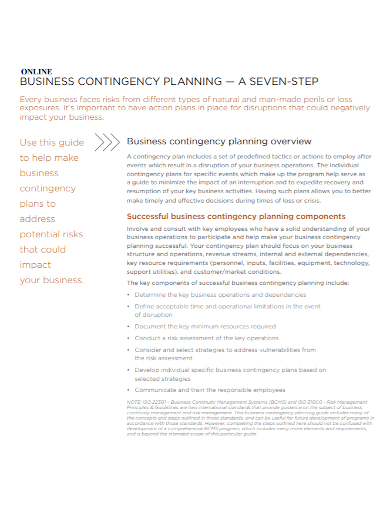 sample online business contingency plan