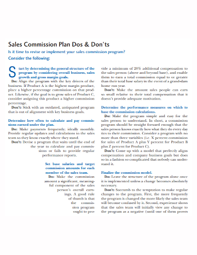 sample sales commission plan
