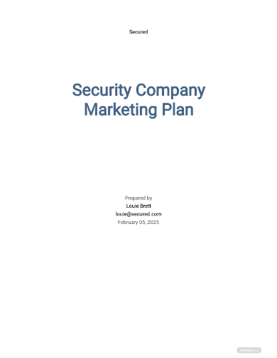 security company marketing plan template
