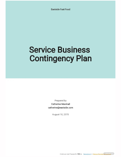 service business contingency plan template