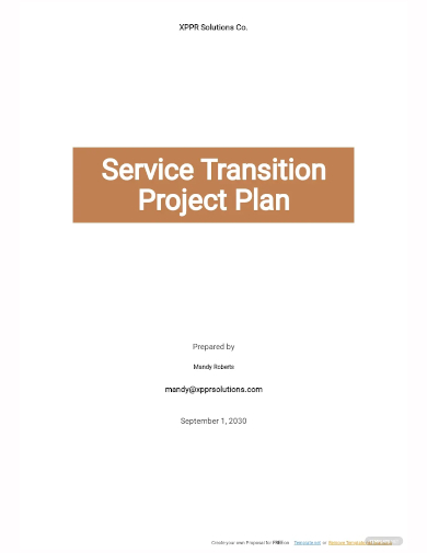 service transition project plan template