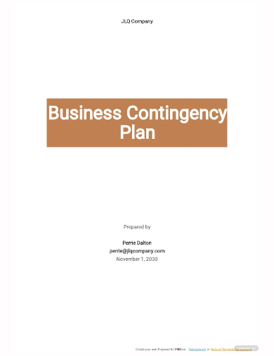 simple business contingency plan template