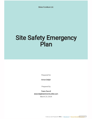 site safety emergency plan template